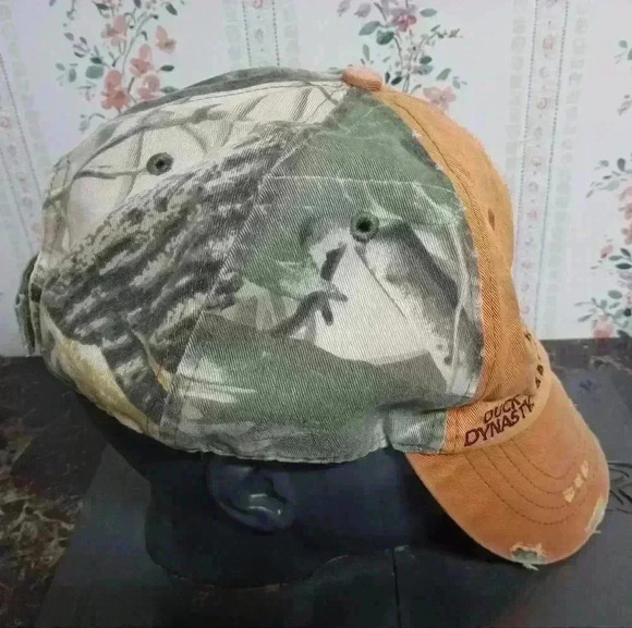 Duck Dynasty CAMO HAPPY Happy Happy Cap Adjustable Strap Back Distressed Casual - Picture 5 of 8